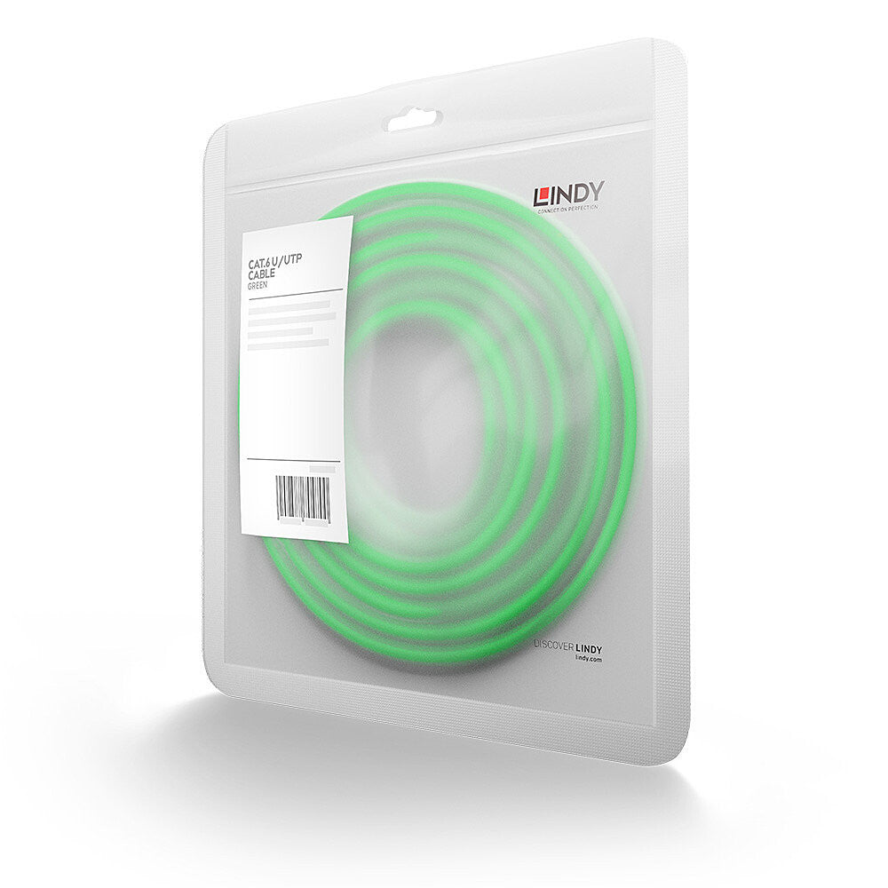 Lindy 0.3m Cat.6 U/UTP Network Cable, Green
