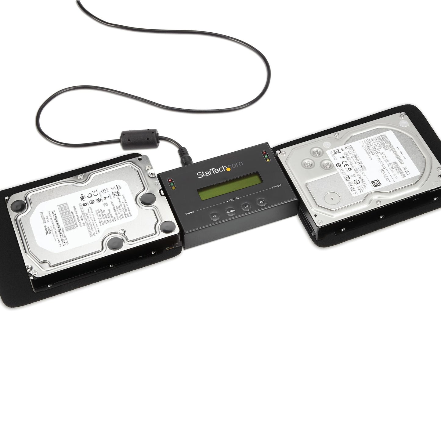 StarTech.com 1:1 Standalone Hard Drive Duplicator & Eraser, SATA HDD/SSD Disk Cloner & Eraser, LCD display, TAA Compliant, OS Independent