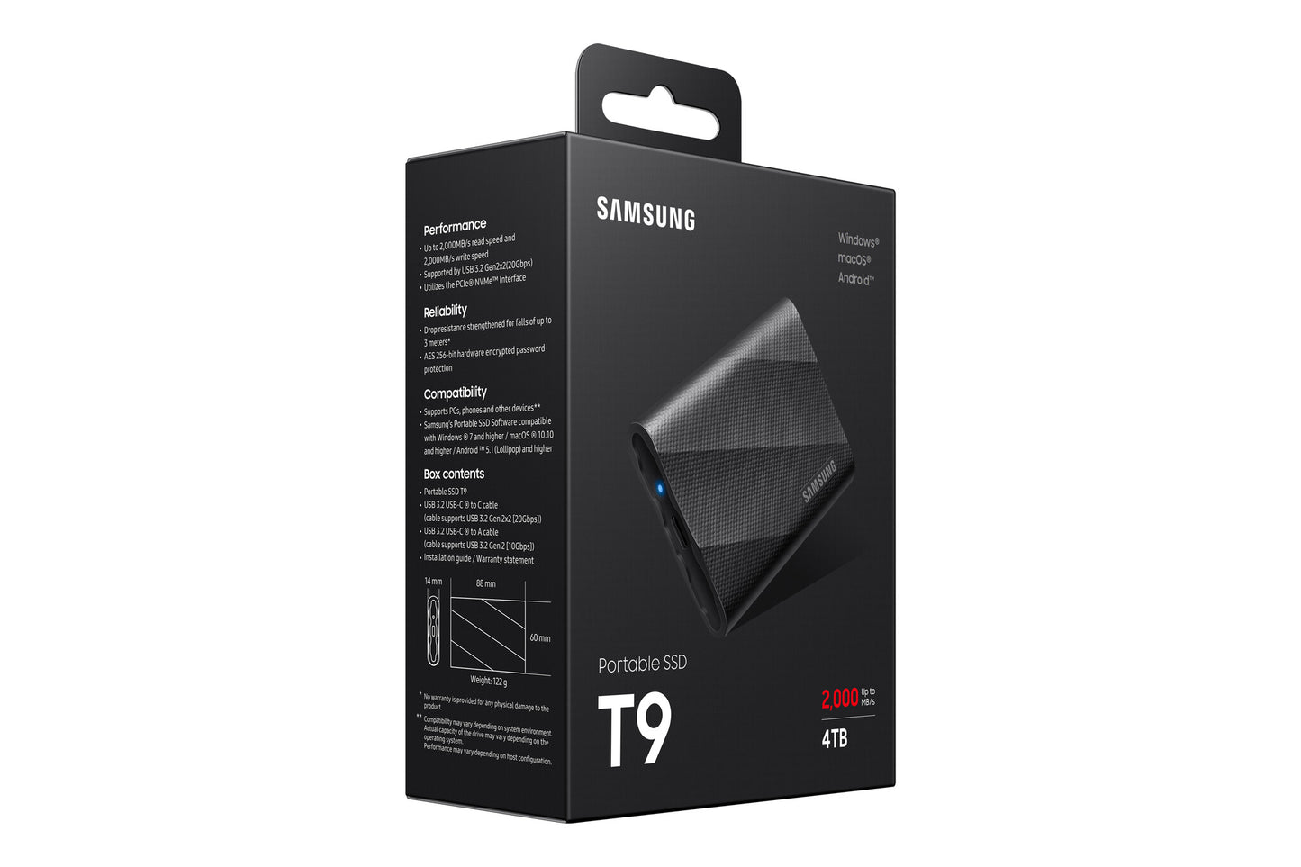 Samsung MU-PG4T0B 4 TB USB Type-C USB 3.2 Gen 2x2 Black