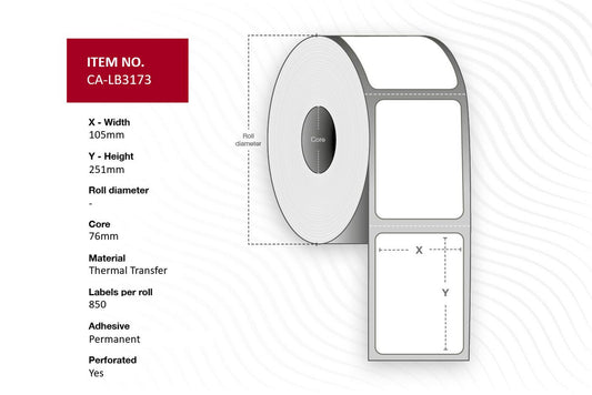 Capture CA-LB3173 printer label White