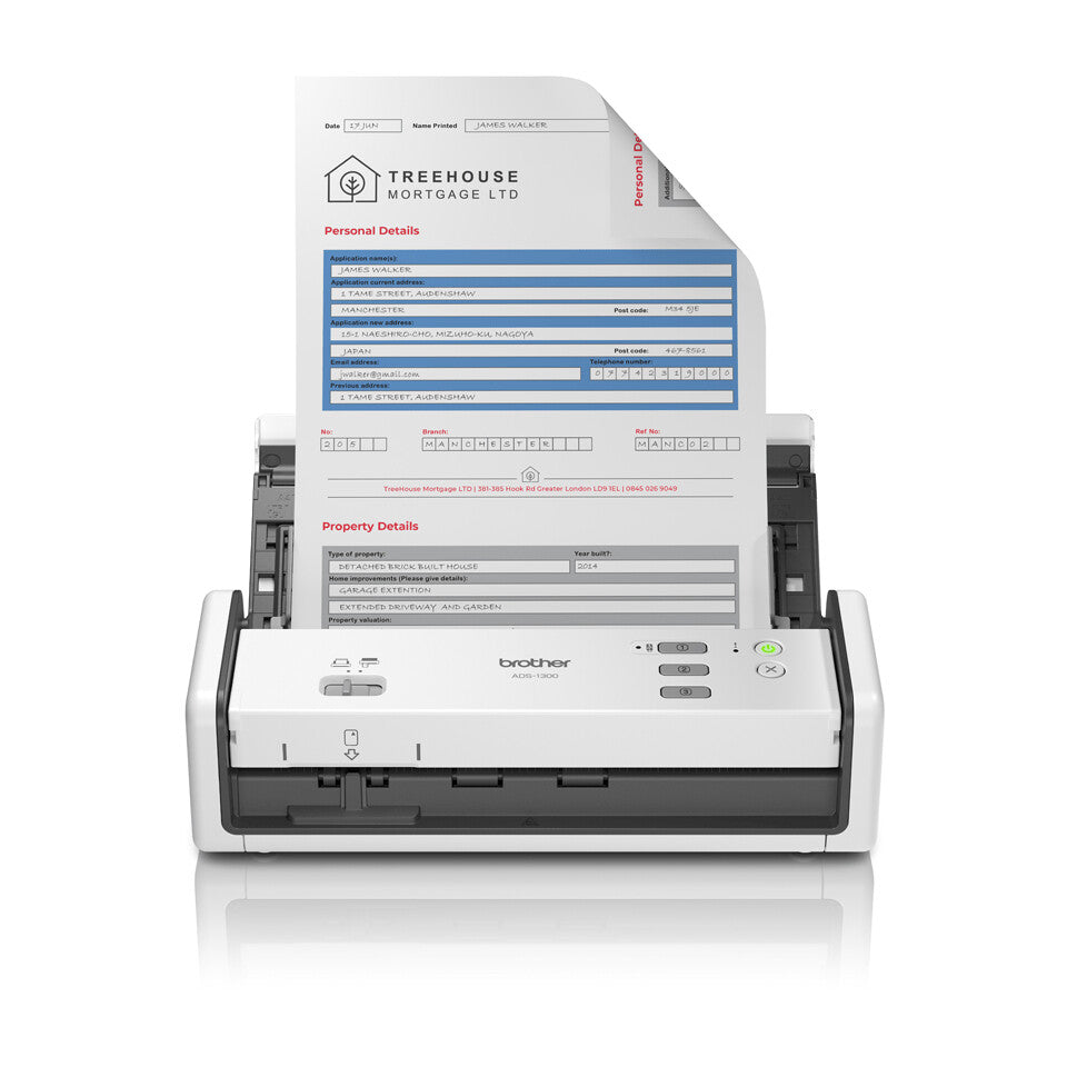 Brother ADS-1300 ADF scanner 600 x 600 DPI A4 White