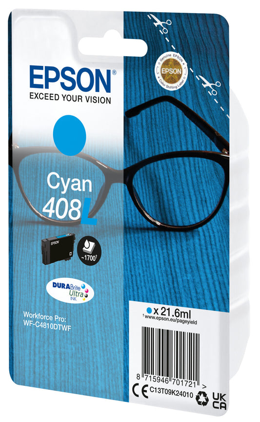 Epson 408L Spectacles DURABrite Ultra Single Cyan ink cartridge