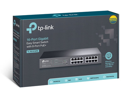 TP-Link 16-Port Gigabit Easy Smart Switch with 8-Port PoE+