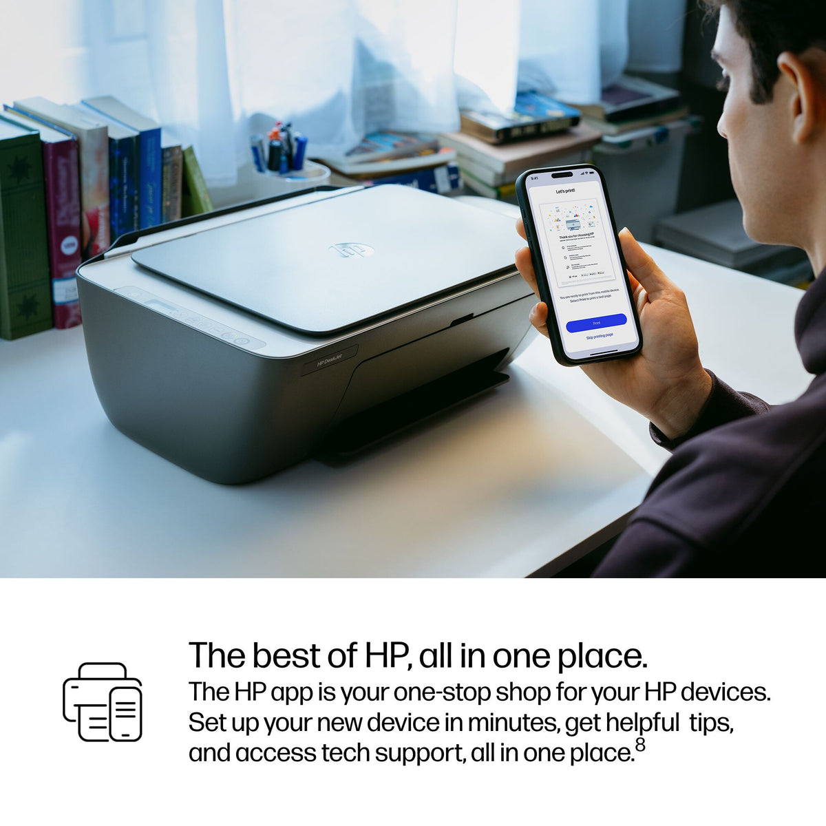 HP DeskJet 2910 Wireless All-in-One Color Printer, Instant Ink