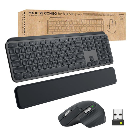 Logitech MX Keys combo for Business Gen 2 keyboard Mouse included Office RF Wireless + Bluetooth QWERTY Spanish Graphite