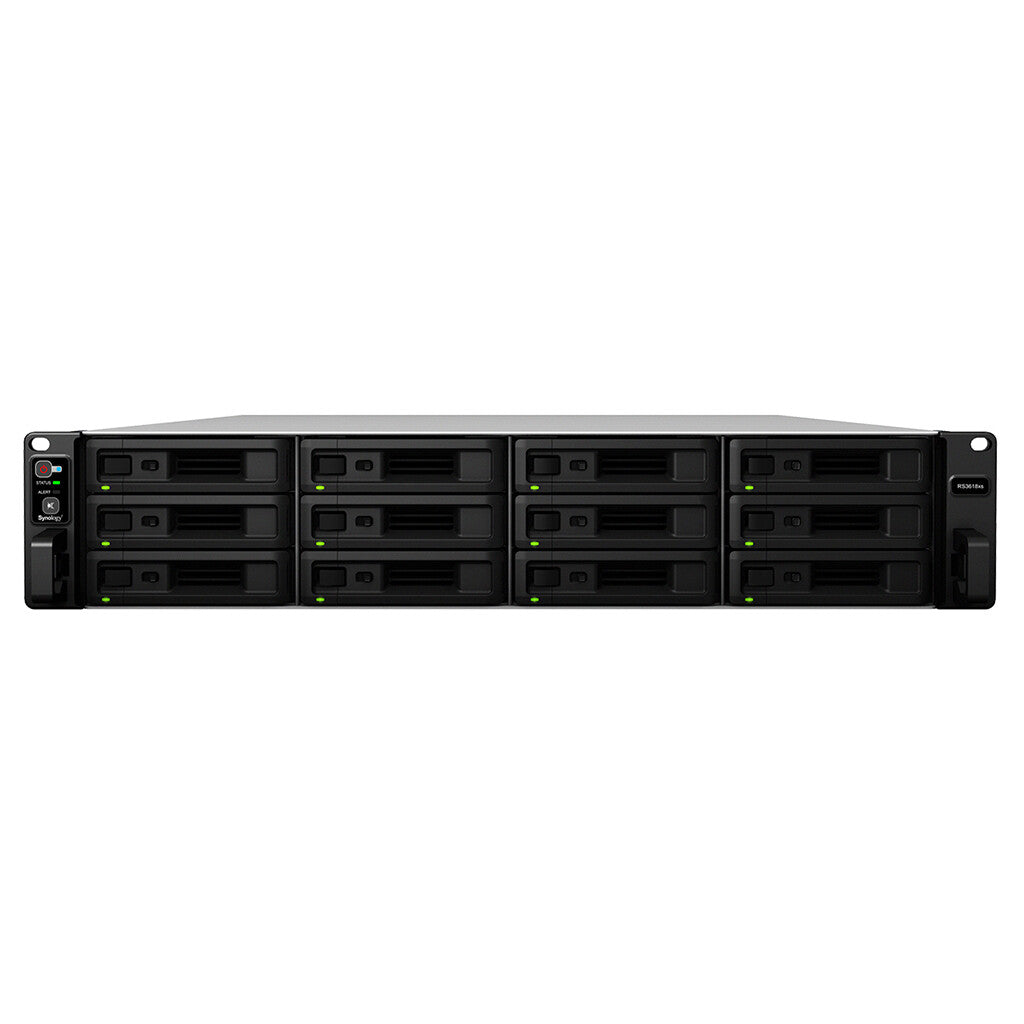 Synology RackStation RS3618xs NAS Rack (2U) Intel® Xeon® D D-1521 8 GB DDR4 216 TB HDD DiskStation Manager Black