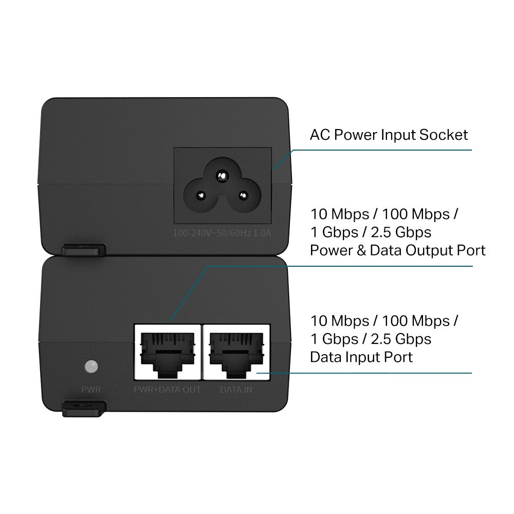 TP-Link Omada 2.5G PoE+ Injector Adapter