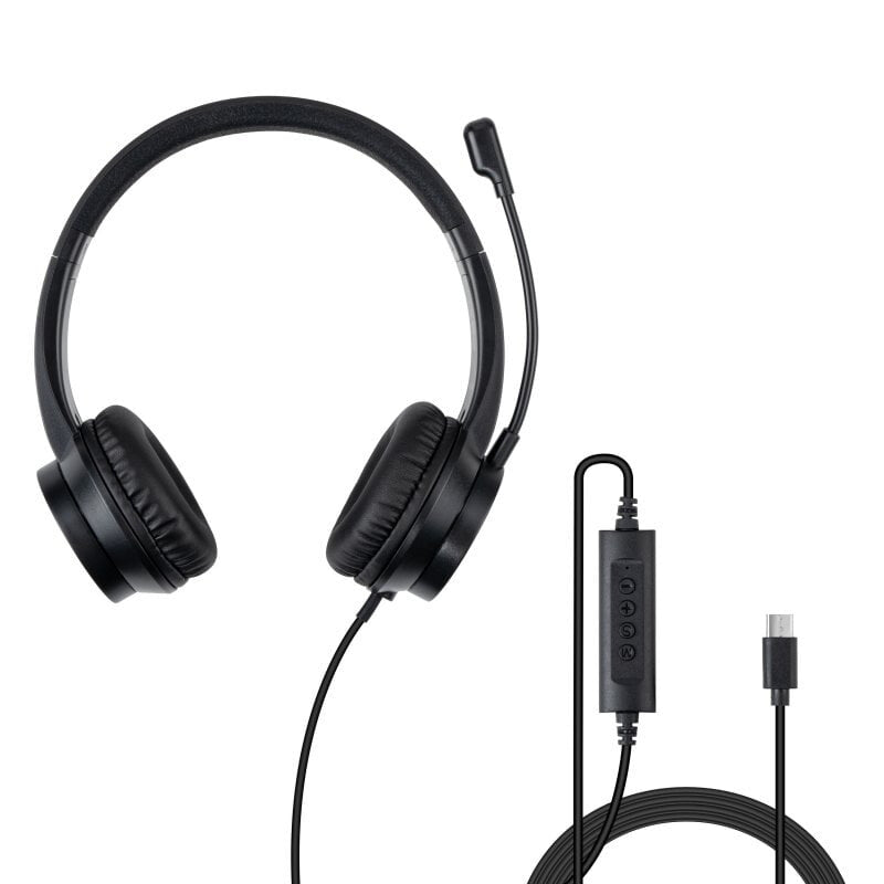 Lindy USB-C Office Headset with USB A to C Adapter