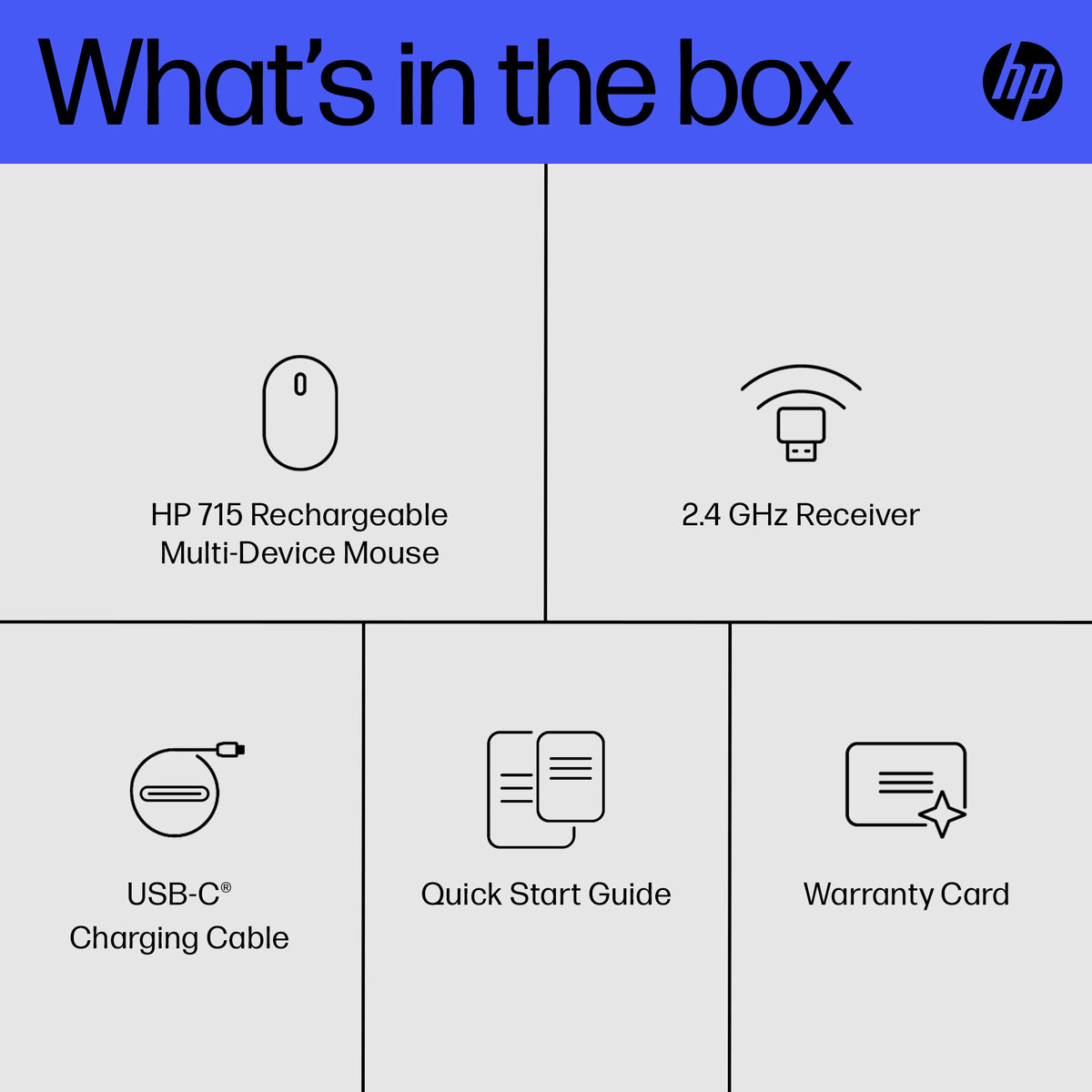 HP 715 Rechargeable Multi-Device Mouse