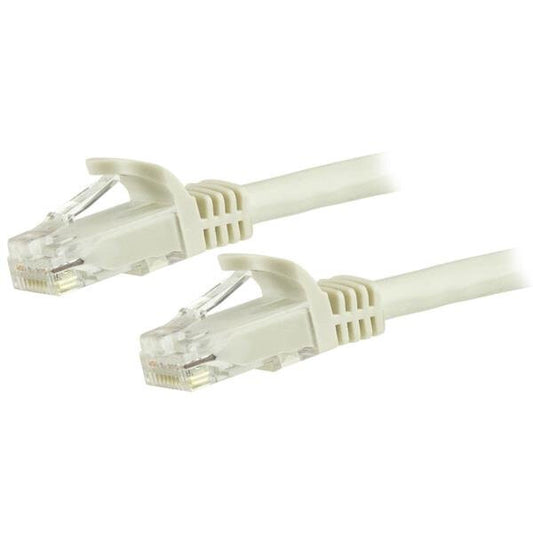 StarTech.com 7.5m CAT6 Ethernet Cable - White CAT 6 Gigabit Ethernet Wire -250MHz 100W PoE RJ45 UTP Network/Patch Cord Snagless w/Strain Relief Individually Tested