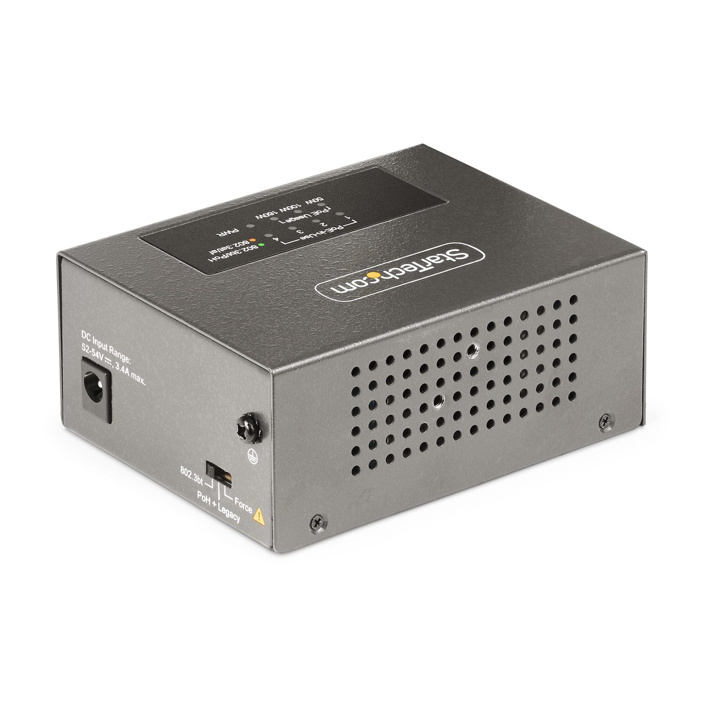 StarTech.com 4-Port Multi-Gigabit PoE++ Injector, 5/2.5/1G Ethernet (NBASE-T), PoE/PoE+/PoE++ (802.3af/802.3at/802.3bt), 160Watts Power Budget, Wall/DIN Rail Mountable, Unmanaged - TAA