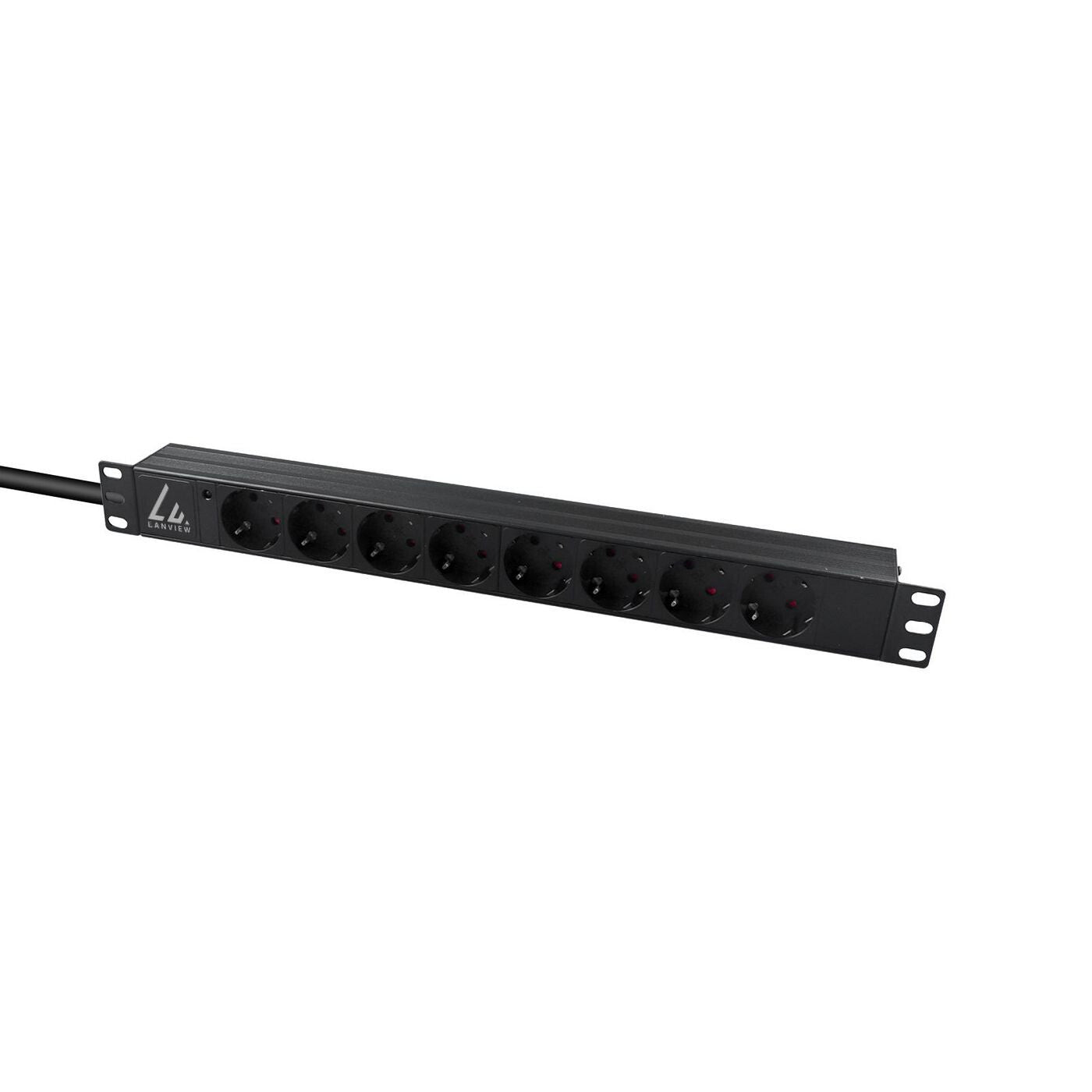 Lanview LVR-3MSCH-LIC-SCH8 power distribution unit (PDU) 8 AC outlet(s) 1U Black