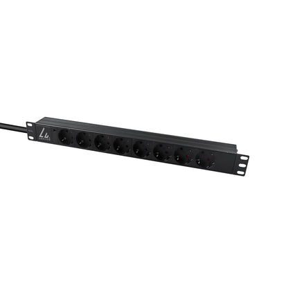 Lanview LVR-3MSCH-LIC-SCH8 power distribution unit (PDU) 8 AC outlet(s) 1U Black