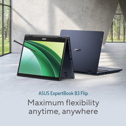 ASUS ExpertBook B3 Flip B3402FV-EC582XA Intel Core 5 120U Hybrid (2-in-1) 35.6 cm (14") Touchscreen Full HD 8 GB DDR4-SDRAM 256 GB SSD Wi-Fi 6E (802.11ax) Windows 11 Pro Education Black