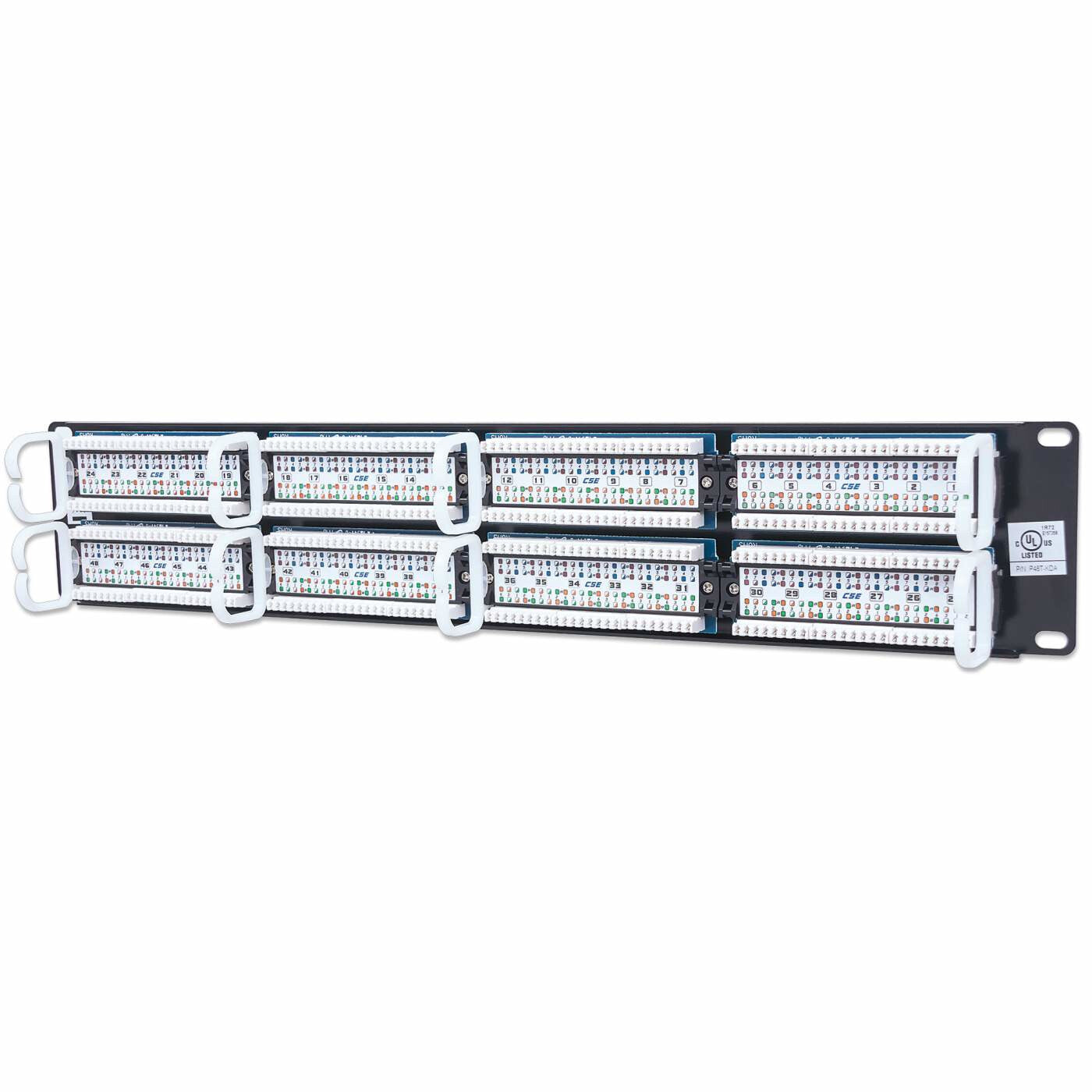 Intellinet Patch Panel, Cat5e, UTP, 48-Port, 2U, Black