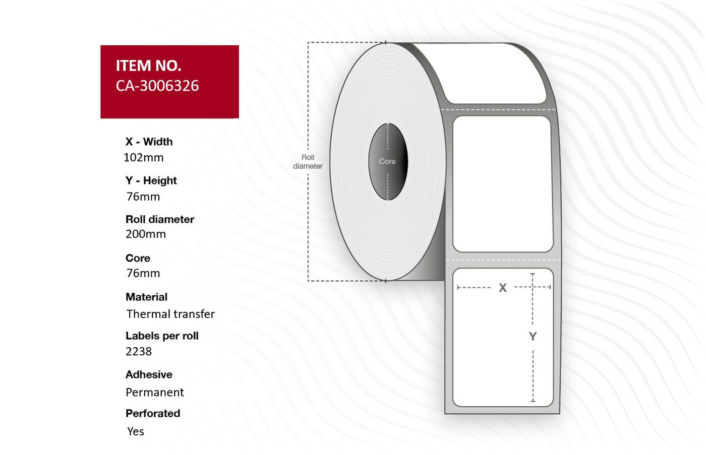 Capture CA-3006326 printer label White