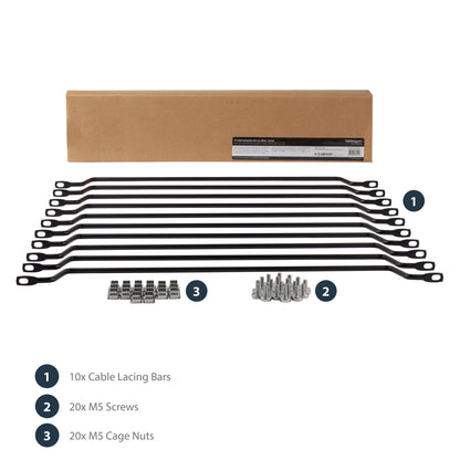 StarTech.com Horizontal Cable Lacing Bars with 2 in. Offset for Racks - 10 Pack