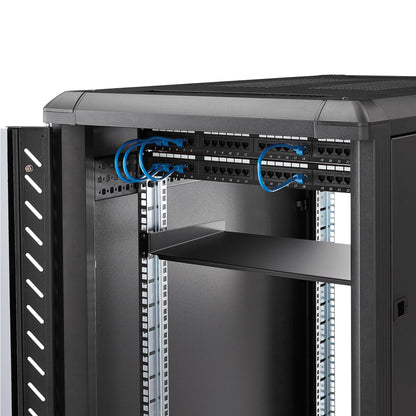 StarTech.com 1U Fixed Server Rack Mount Shelf - 10in Deep Steel Universal Cantilever Tray for 19" AV/ Network Equipment Rack - Heavy Duty Steel - Weight Capacity 44lbs/20kg, Black