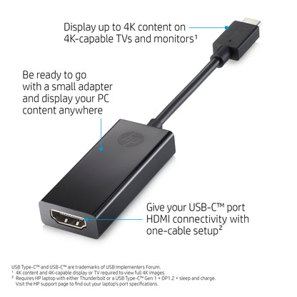 HP Pavilion USB-C to HDMI 2.0 Adapter Black