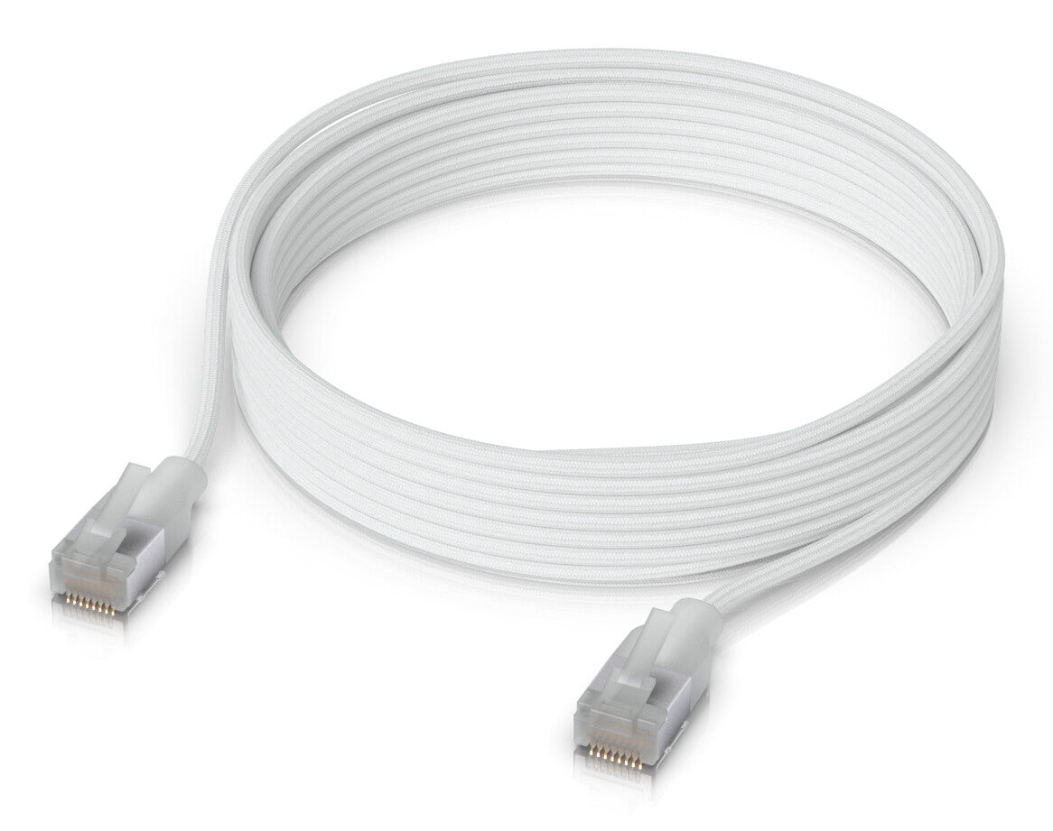 Ubiquiti UACC-Cable-Patch-EL-C6A-5M-W networking cable Translucent, White Cat6a