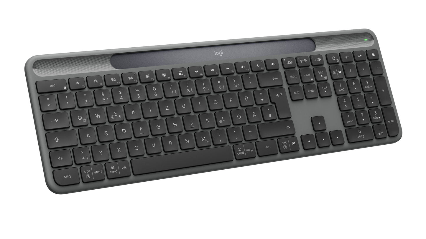 Logitech Signature Slim Solar + K980 keyboard Universal RF Wireless + Bluetooth QWERTZ German Graphite