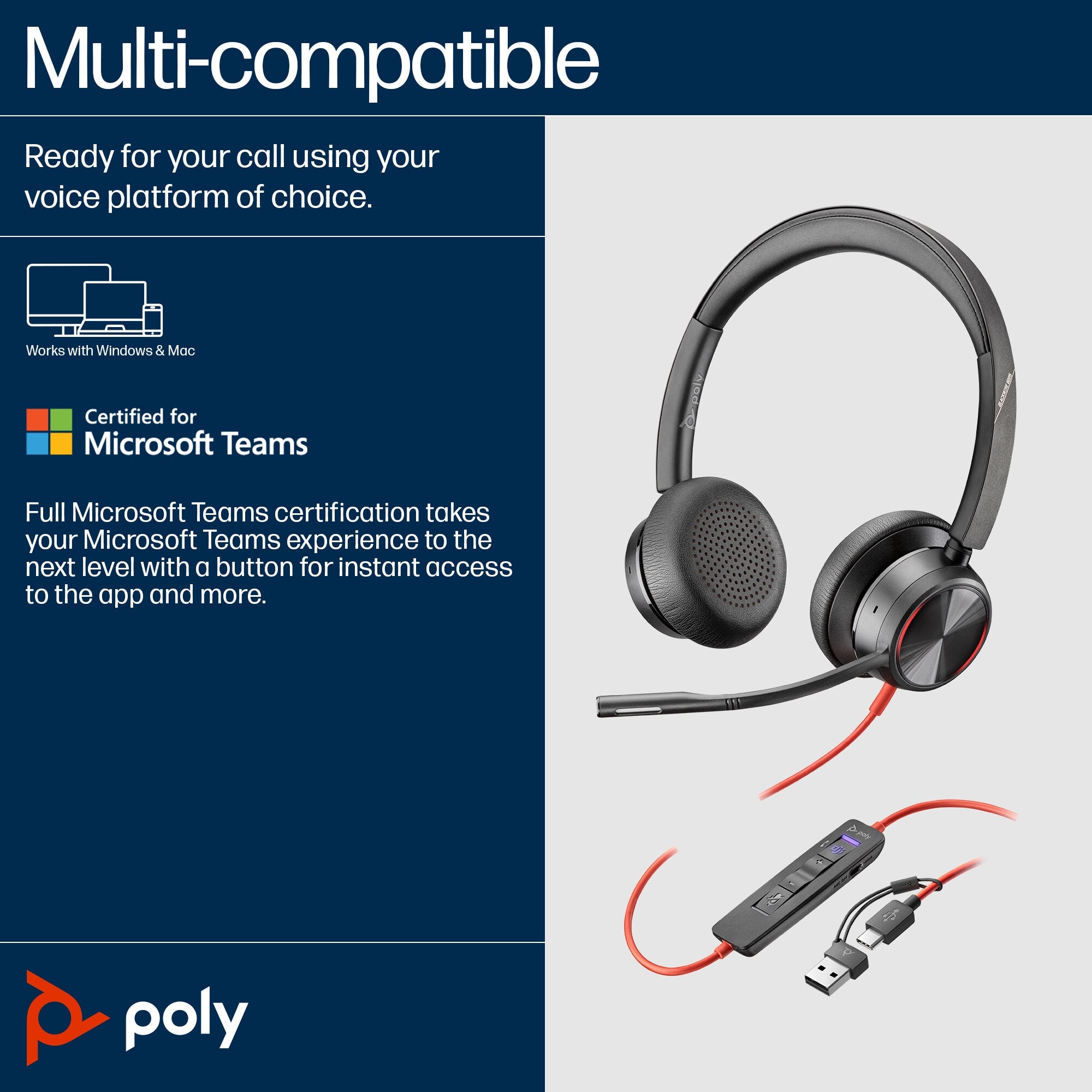 POLY Blackwire 8225 USB-C Headset