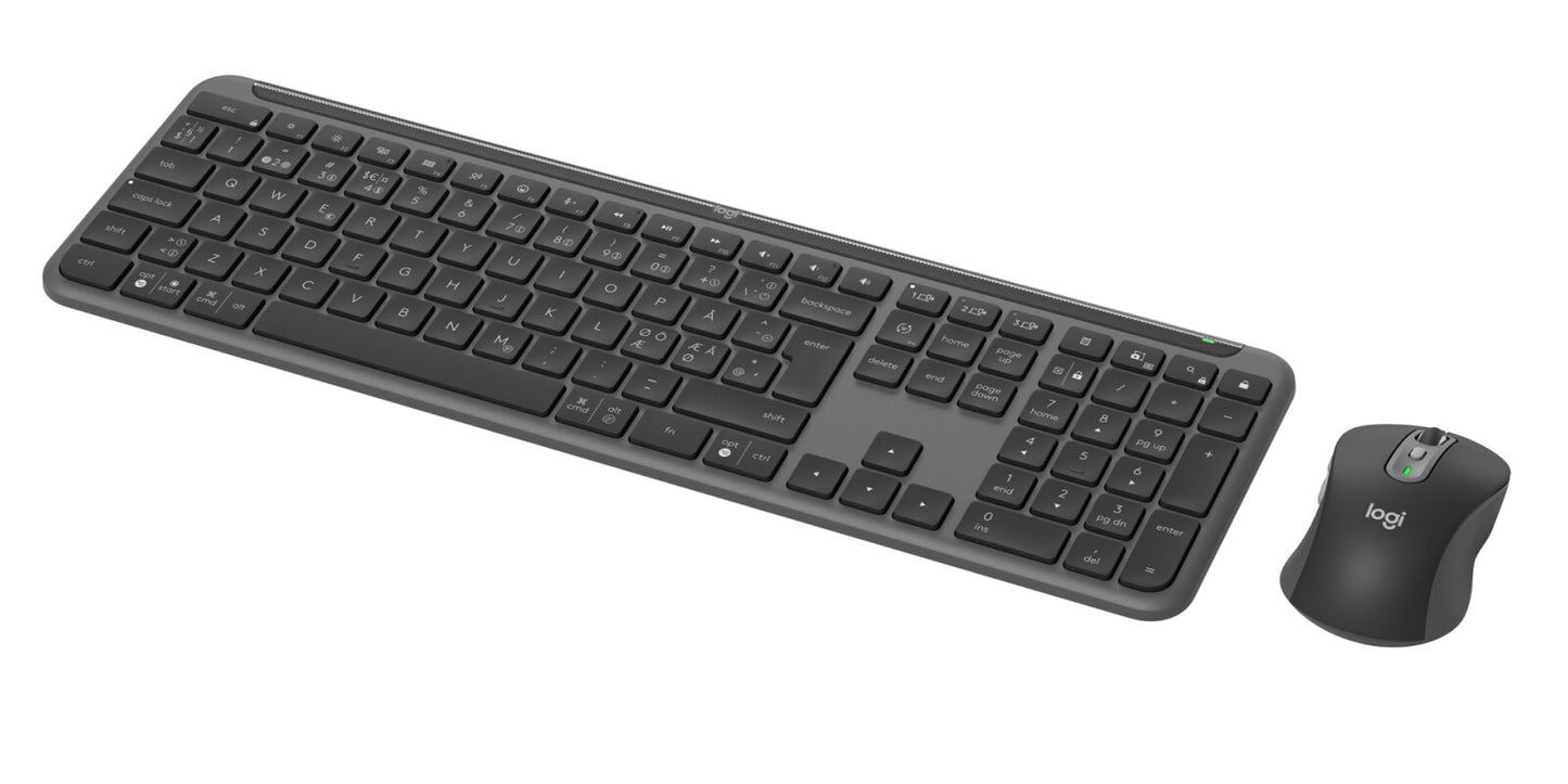 Logitech MK950 keyboard Mouse included Office RF Wireless + Bluetooth QWERTY Nordic Graphite