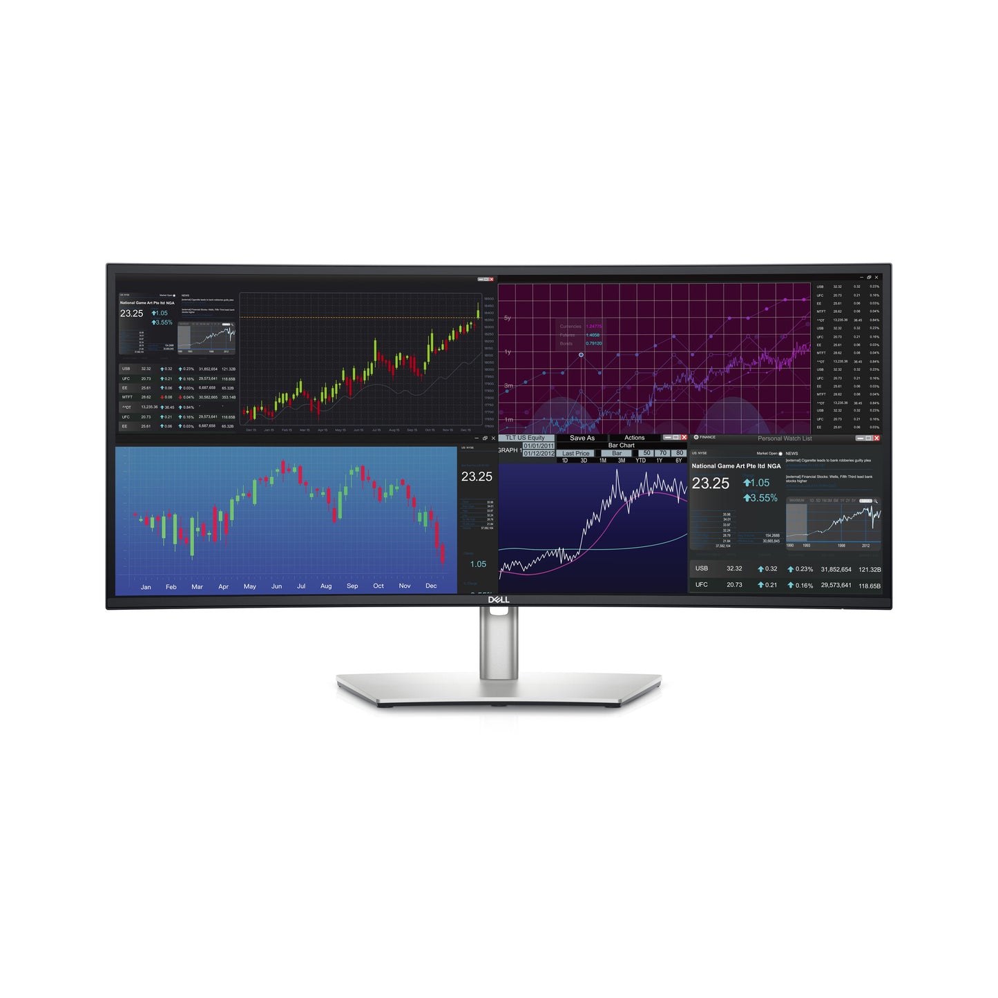 DELL UltraSharp U3423WE computer monitor 86.7 cm (34.1") 3440 x 1440 pixels UltraWide Quad HD LCD Silver