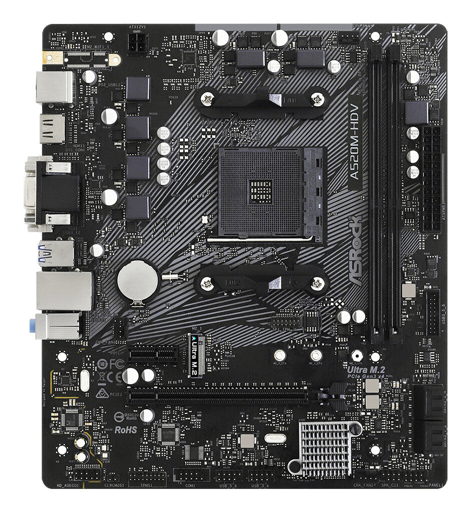 Asrock A520M-HDV AMD A520 Socket AM4 micro ATX