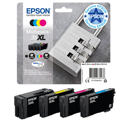 Epson Padlock Multipack 4-colours 35 XL Black/Std. CMY DURABrite Ultra Ink