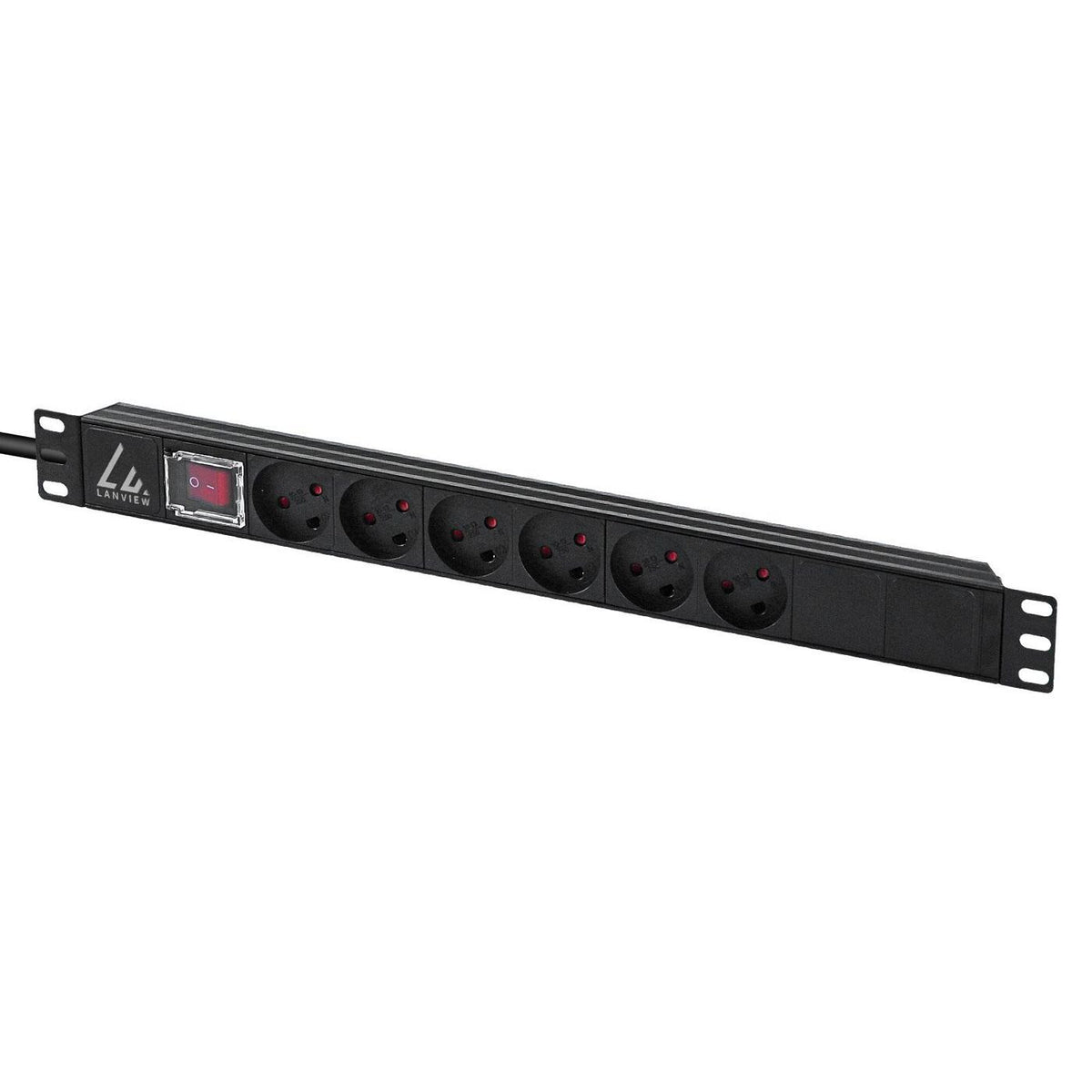 Lanview LVR-3MDK-SW-DK6 power distribution unit (PDU) 6 AC outlet(s) 1U Black