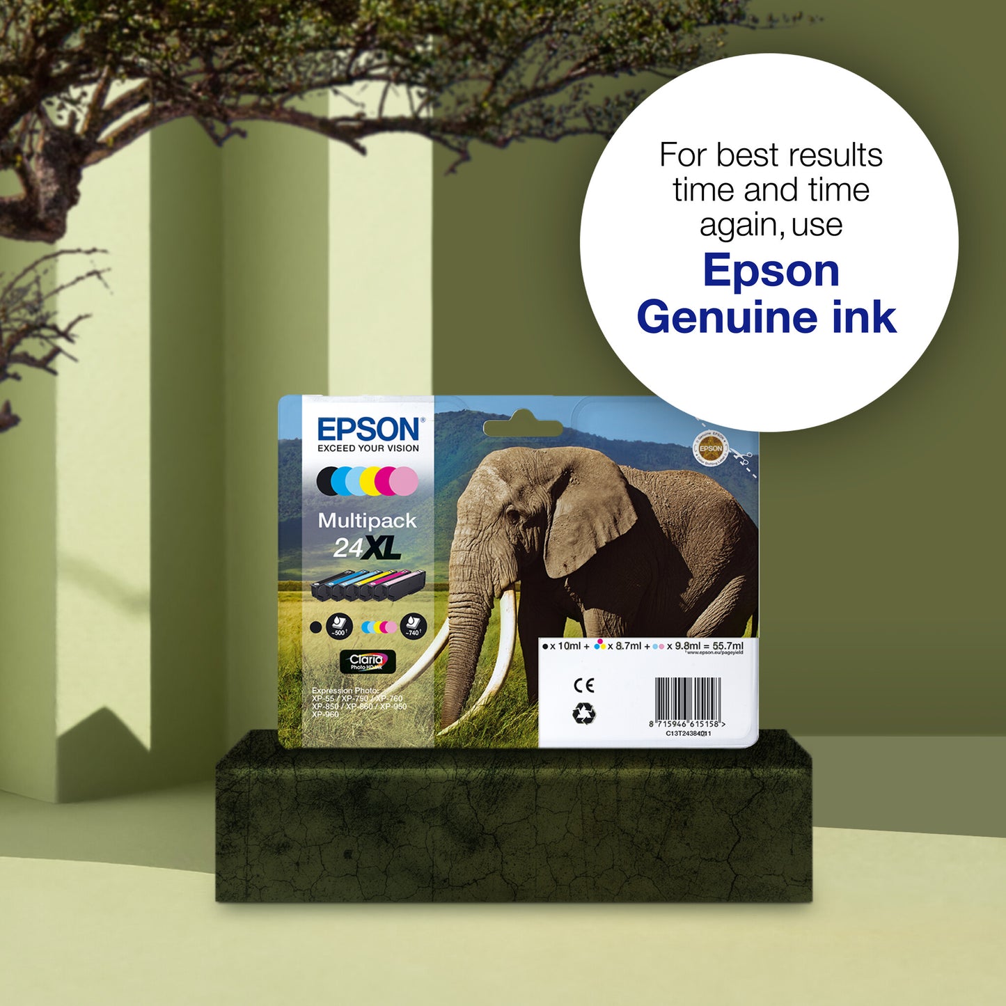 Epson Elephant 24XL Claria Photo HD Single Light Magenta Ink