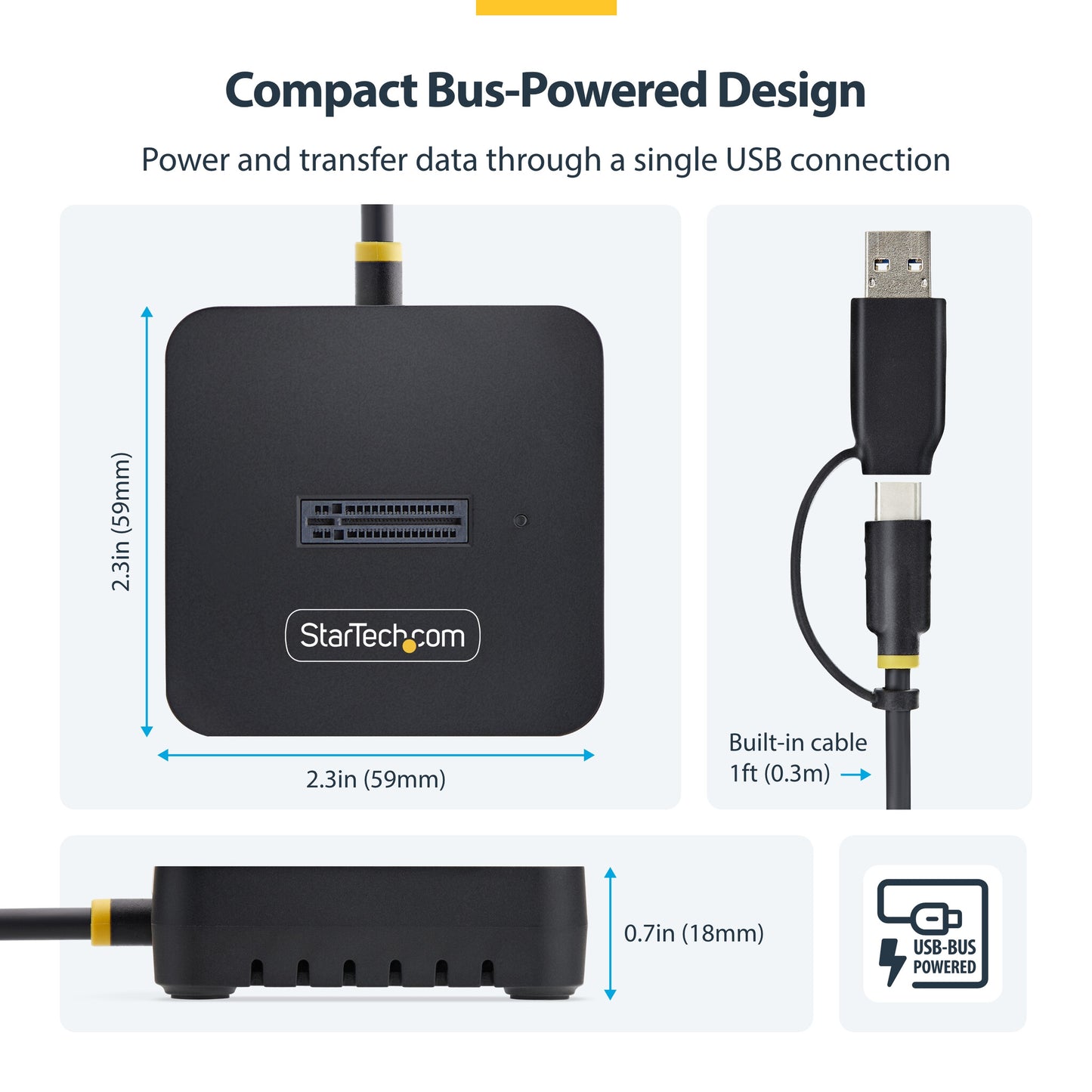 StarTech.com USB-C/USB-A to M.2 NVMe Dock Adapter, 10Gbps, Tool-Free External M.2 NVMe SSD Reader, B+M/M-Key