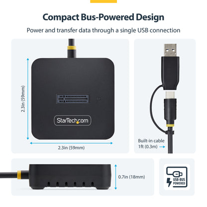 StarTech.com USB-C/USB-A to M.2 NVMe Dock Adapter, 10Gbps, Tool-Free External M.2 NVMe SSD Reader, B+M/M-Key