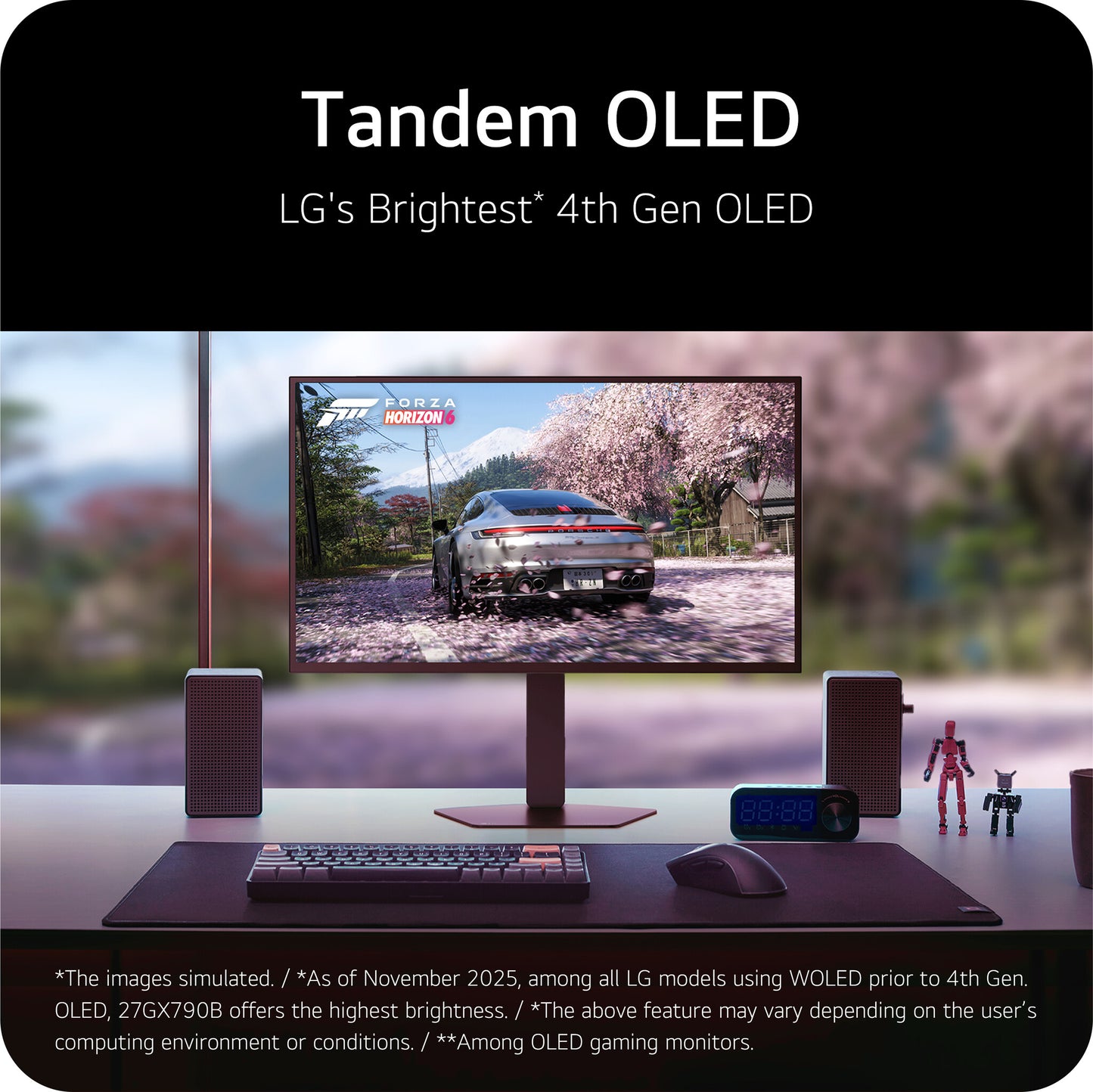 LG UltraGear GX7 WOLED 27-inch 4th Gen. QHD Gaming Monitorㅣ27GX790B with Dual-Mode(720Hz@HD, 540Hz@QHD), 0.02ms(GtG), DP2.1, VESA DisplayHDR™ True Black 500