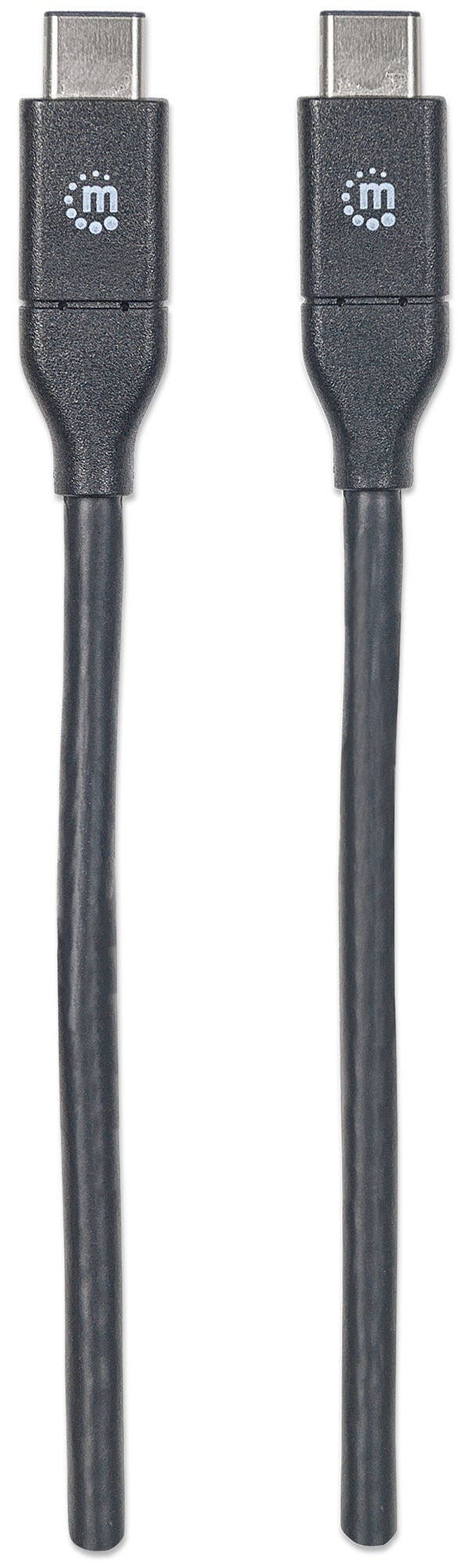 Manhattan USB-C to USB-C Cable, 1m, USB 3.2 Gen 2 (formerly USB 3.1 Gen 2), 10 Gbps, 3A Fast Charging, SuperSpeed+ USB, Black, Lifetime Warranty, Equivalent to USB31CC1M