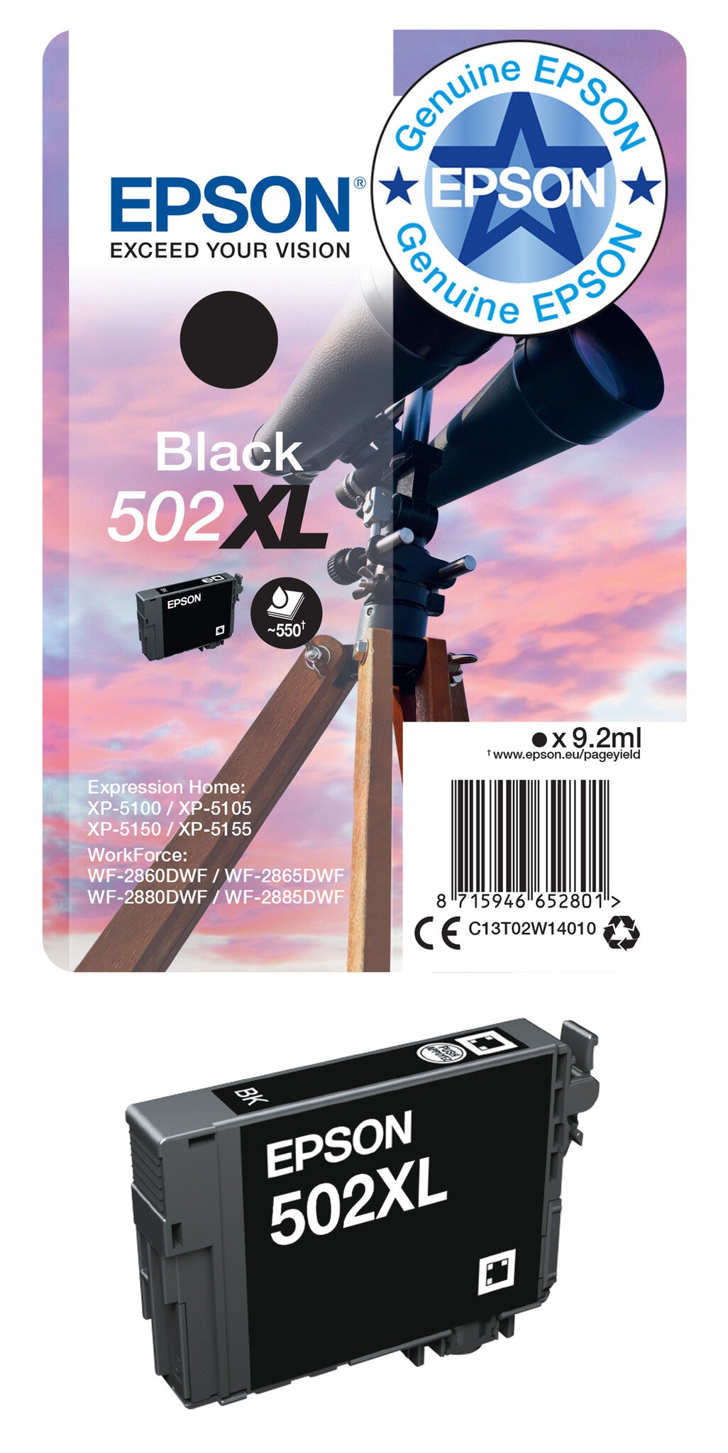 Epson Singlepack Yellow 502XL Ink