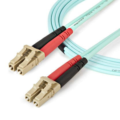 StarTech.com 2m (6ft) LC/UPC to LC/UPC OM4 Multimode Fiber Optic Cable, 50/125µm LOMMF/VCSEL Zipcord Fiber, 100G, Low Insertion Loss - LSZH Fiber Jumper Cord