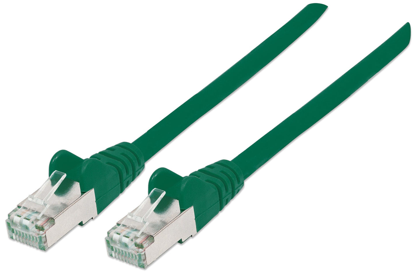 Intellinet Network Patch Cable, Cat6A, 1m, Green, Copper, S/FTP, LSOH / LSZH, PVC, RJ45, Gold Plated Contacts, Snagless, Booted, Lifetime Warranty