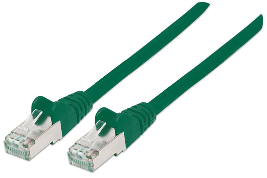 Intellinet Network Patch Cable, Cat6A, 1m, Green, Copper, S/FTP, LSOH / LSZH, PVC, RJ45, Gold Plated Contacts, Snagless, Booted, Lifetime Warranty