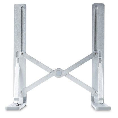 StarTech.com Foldable Laptop Riser Stand, Portable Height Adjustable Ergonomic Laptop Stand, Ventilated Aluminum Frame Supports 22lb (10Kg), Tilt/Raised/Angled Laptop/Tablet Stand, Collapsible Design