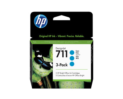 HP 711 3-pack 29-ml Cyan DesignJet Ink Cartridges