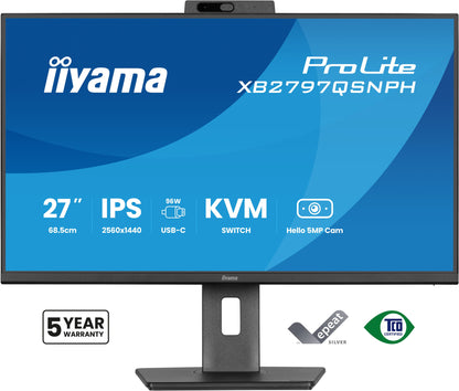 iiyama ProLite XB2797QSNPH-B1 computer monitor 68.6 cm (27") 2560 x 1440 pixels Quad HD LED Black