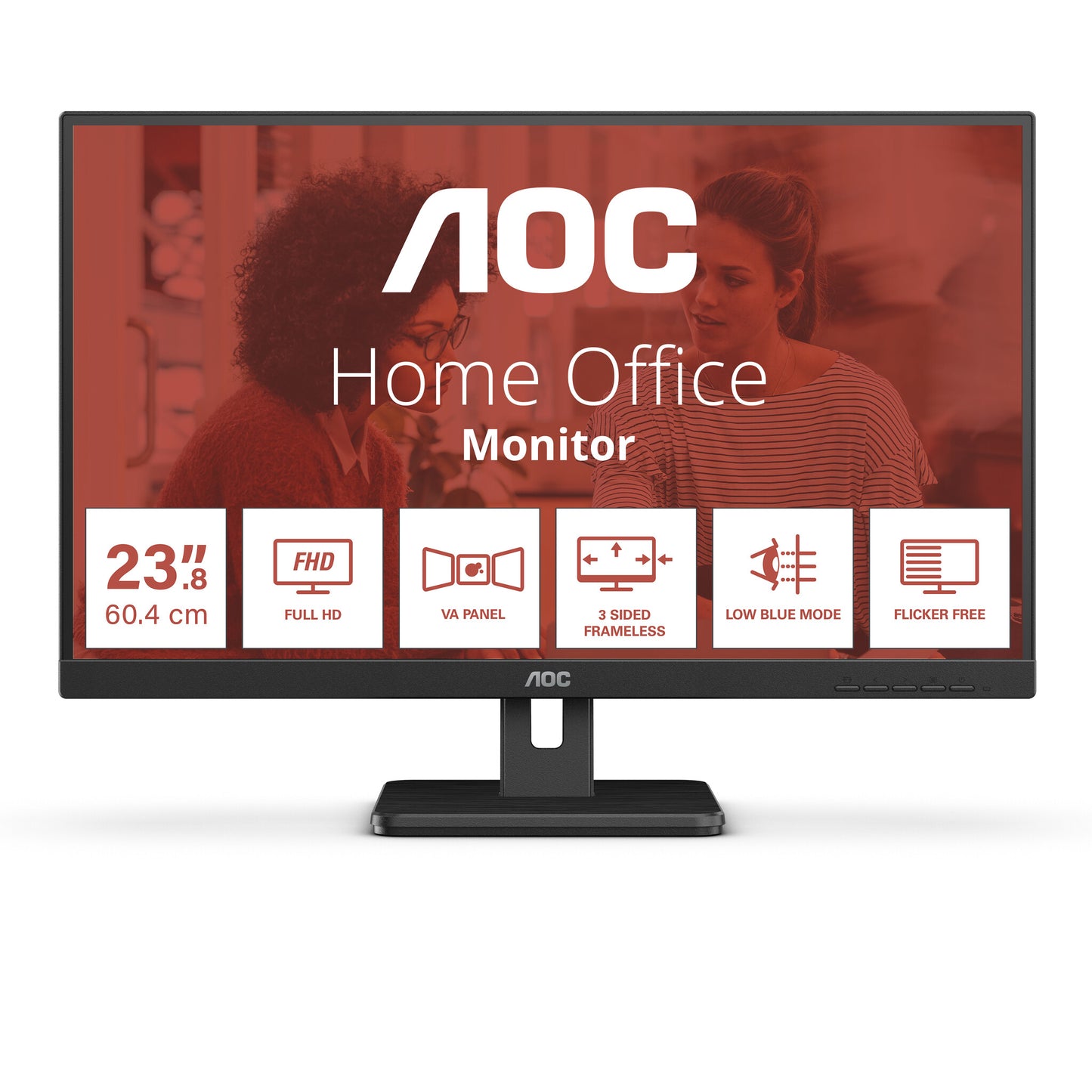 AOC 24E3UM computer monitor 61 cm (24") 1920 x 1080 pixels Full HD Black