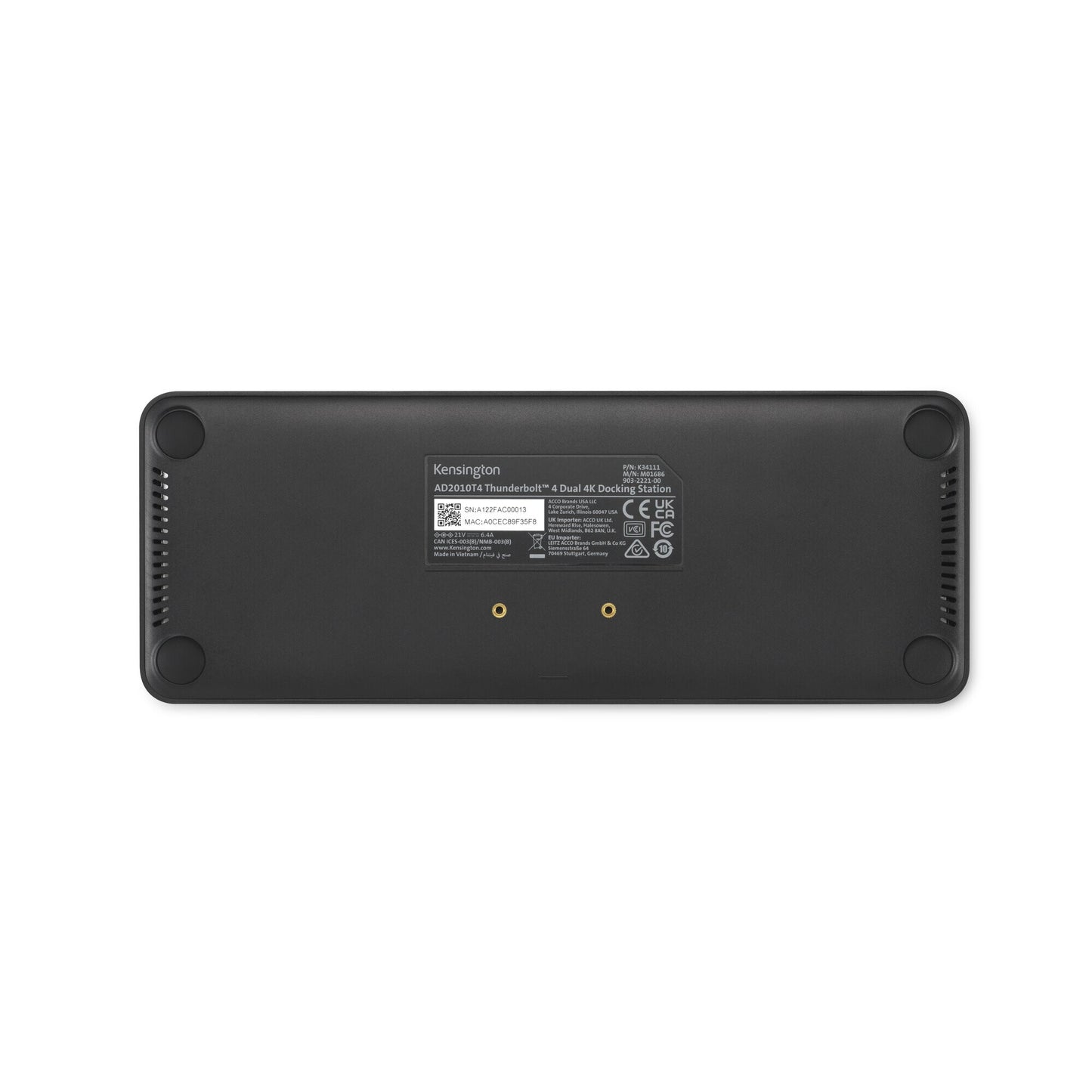 Kensington SD5760T Thunderbolt 4 Dual 4K Docking Station with 96W Power Delivery
