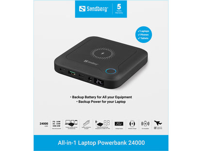 Sandberg All-in1 Laptop Powerbank 24000