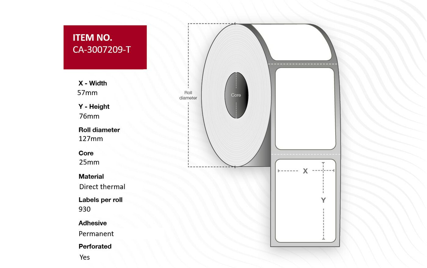 Capture CA-3007209-T printer label White
