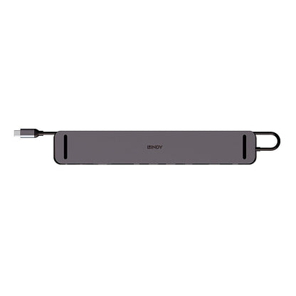 Lindy DST-Mini XT 810, USB-C Laptop Mini Docking Station with Single Display (8K) or Dual Display (4K60) and 100W Pass-Through Charging