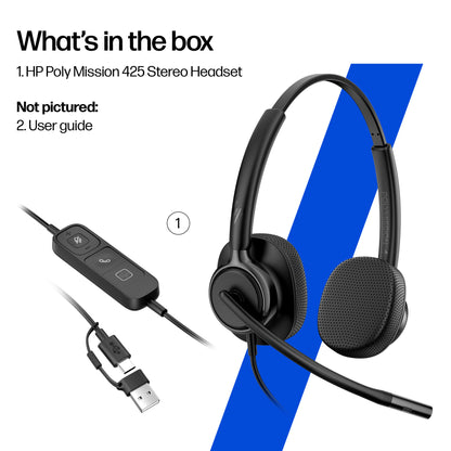HP Poly Mission 415 Monaural USB Wired Headset Classic