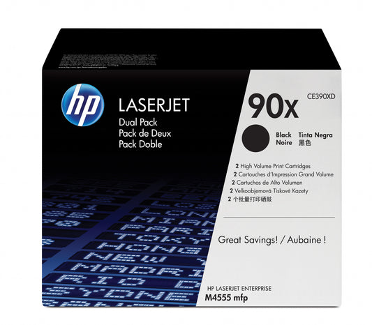 HP 90X 2-pack High Yield Black Original LaserJet Toner Cartridges